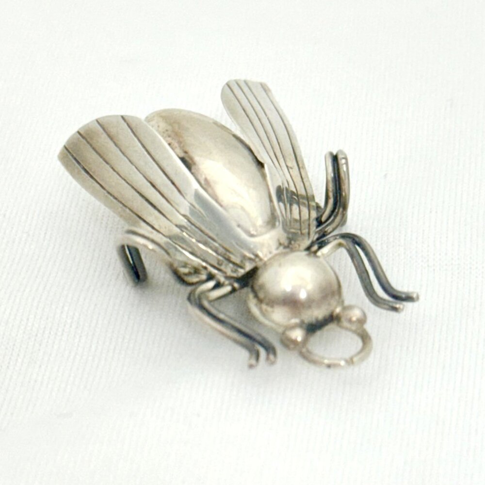 Vintage Classic Sterling Silver Wasp/Flying Insect Brooch/Pin Signed Taxco 925